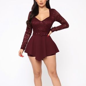 Burgundy romper